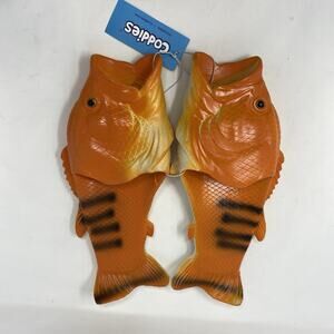 Coddies Fish Flip Flops 10-11 44/45 Original Fish Slipper Sandals Red Snapper
